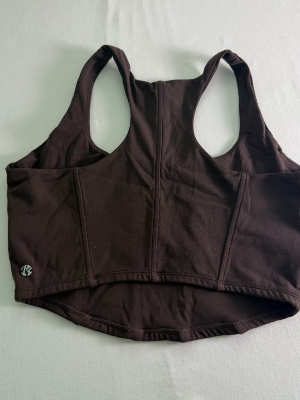 Buffbunny Collection Brown Longline Sports Bra Racerback Athletic Top Size Large - Picture 3 of 5